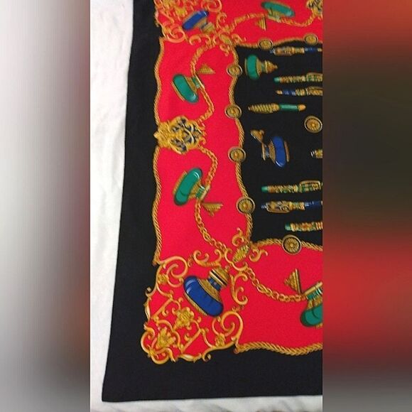 Vintage Black & Red Scarf Fountain Pen Ink Well Foulard Stylo - Picture 3 of 16